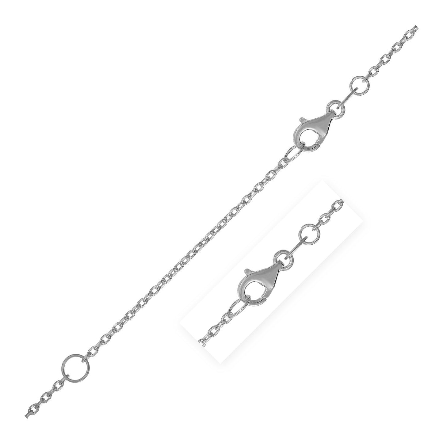 Extendable Cable Chain in 14k White Gold (1.2mm) Bids.com