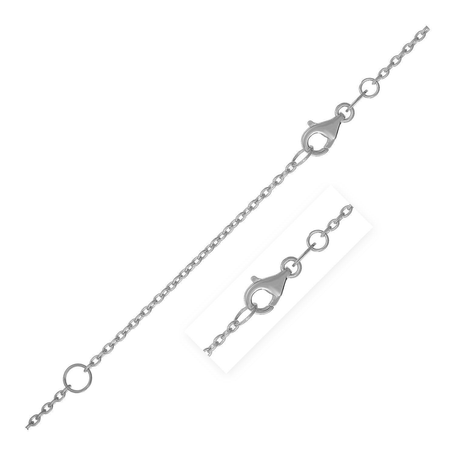 Extendable Cable Chain in 14k White Gold (1.2mm) Bids.com