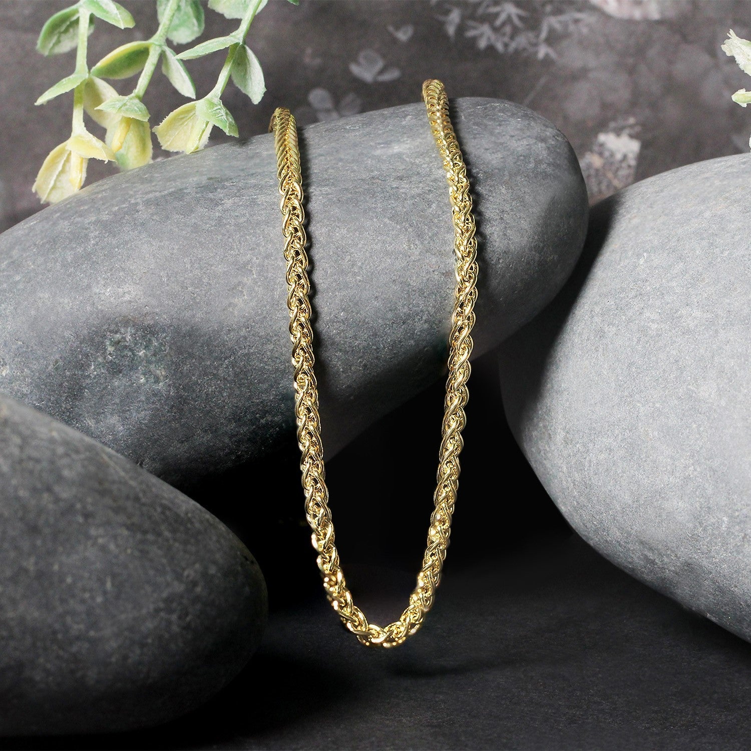 14k Yellow Gold 2.8mm Light Weight Wheat Chain Bids.com