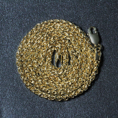 14k Yellow Gold 2.8mm Light Weight Wheat Chain Bids.com