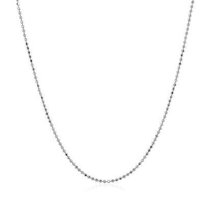 14k White Gold Diamond Cut Bead Chain 1.0mm Bids.com