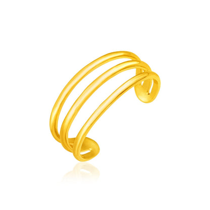 14k Yellow Gold Three Bar Toe Ring Bids.com