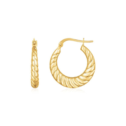 14K Yellow Gold Polished Twisted Cable Graduated Hoops Bids.com