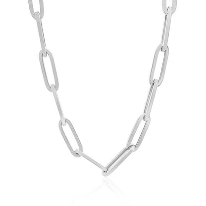 14K White Gold Wide Paperclip Chain (6.1mm) Bids.com
