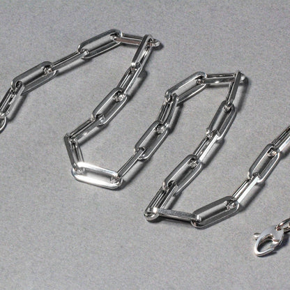 14K White Gold Wide Paperclip Chain (6.1mm) Bids.com