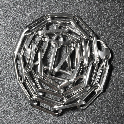 14K White Gold Wide Paperclip Chain (6.1mm) Bids.com