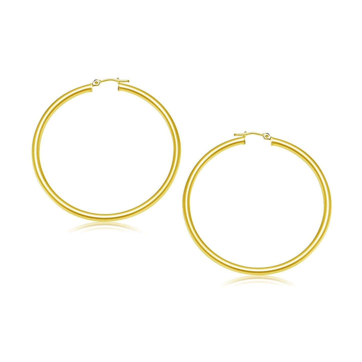 10k Yellow Gold Polished Hoop Earrings (30 mm) Bids.com