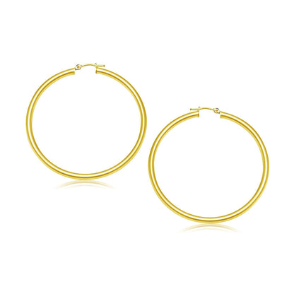10k Yellow Gold Polished Hoop Earrings (30 mm) Bids.com