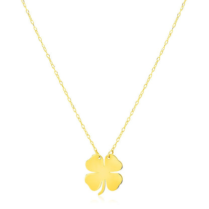 14K Yellow Gold Four Leaf Clover Necklace Bids.com