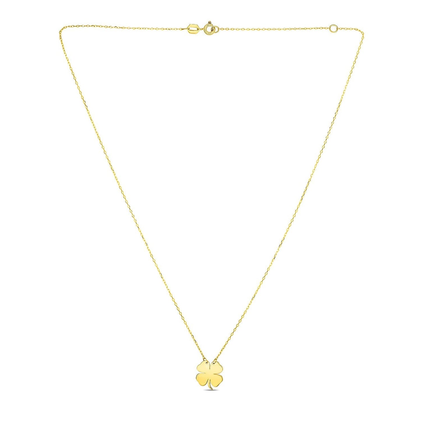 14K Yellow Gold Four Leaf Clover Necklace Bids.com