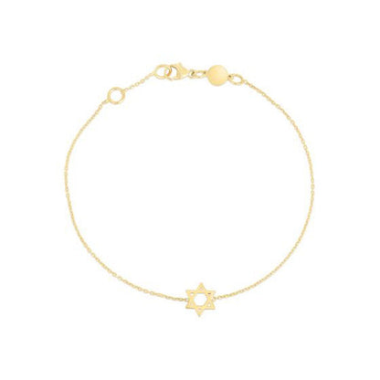 14k Yellow Gold Star of David Bracelet Bids.com