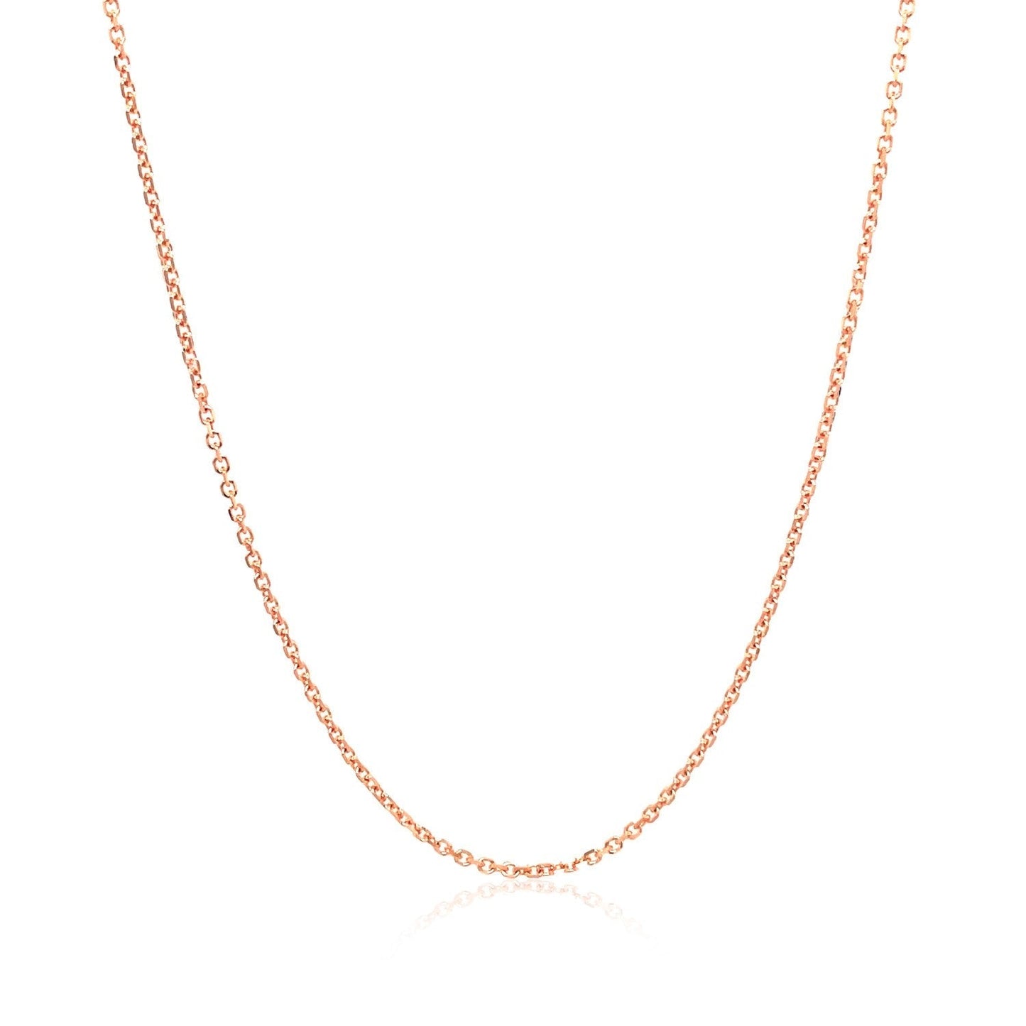 14k Rose Gold Diamond Cut Cable Link Chain 1.1mm Bids.com