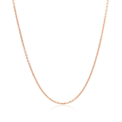 14k Rose Gold Diamond Cut Cable Link Chain 1.1mm Bids.com