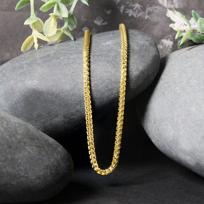 2.7mm 14k Yellow Solid Gold Diamond Cut Round Franco Chain Bids.com