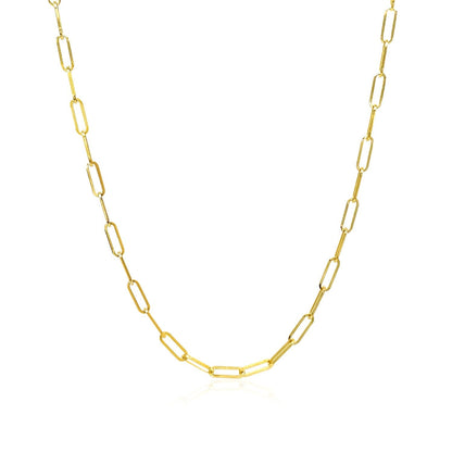 14K Yellow Gold Delicate Paperclip Chain (2.1mm) Bids.com