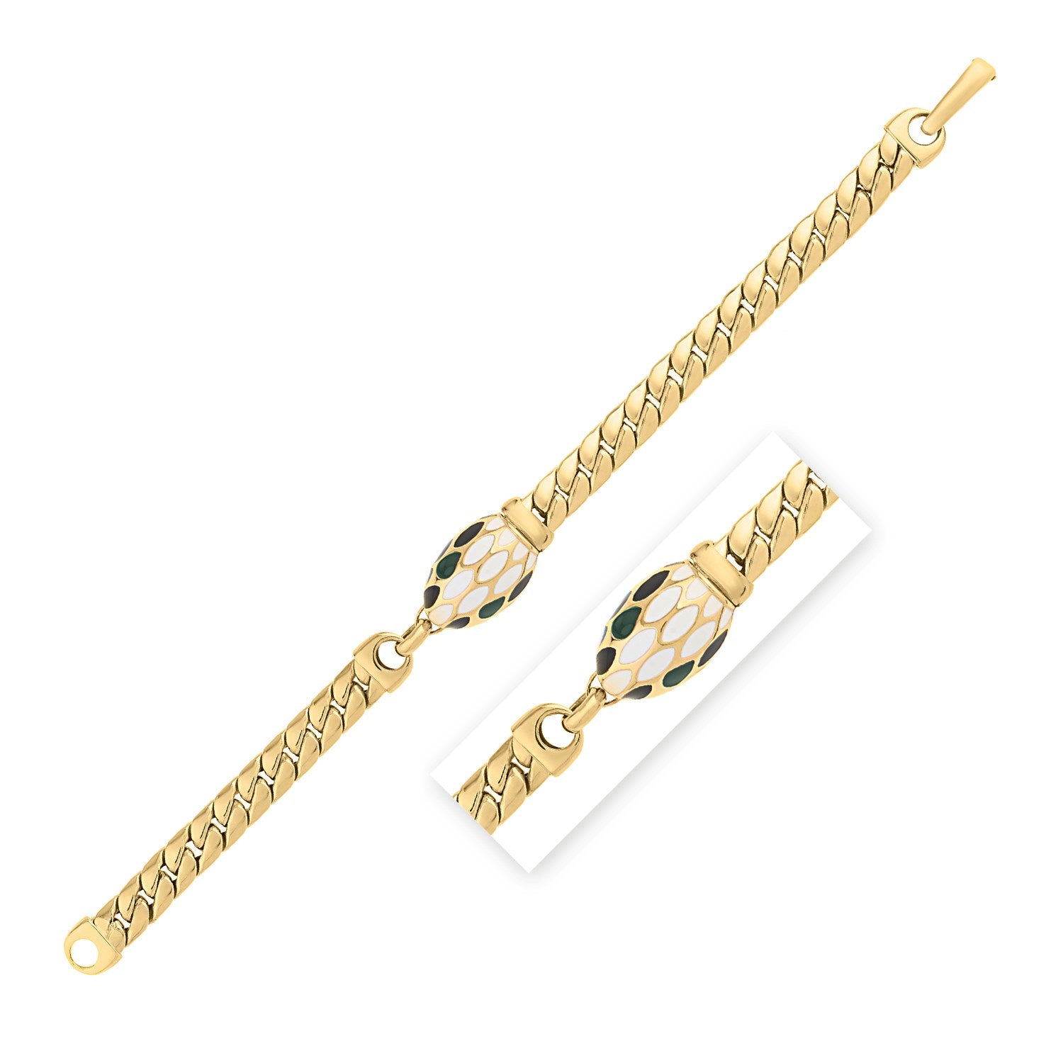 14k Yellow Gold Curb Link Bracelet (7.00 mm) Bids.com
