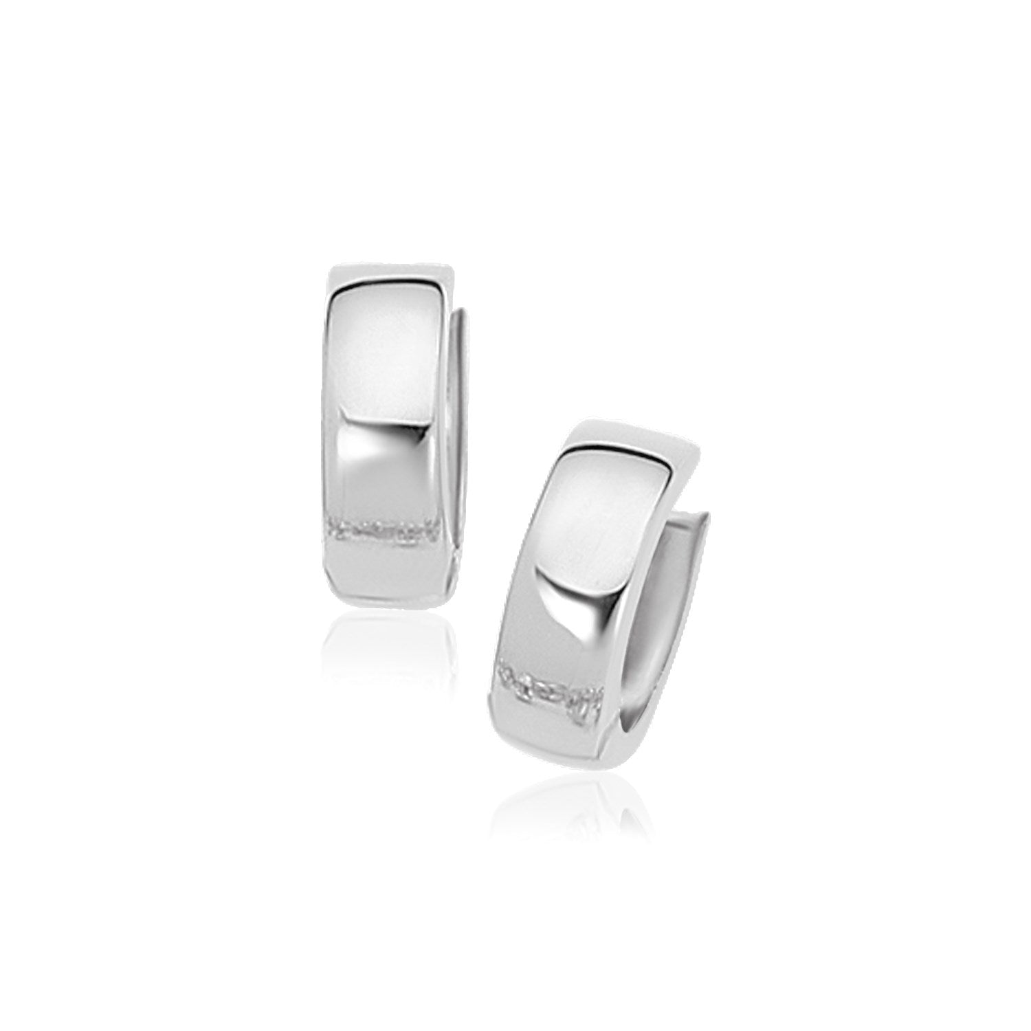 14k White Gold Snuggable Hoop Earrings Bids.com