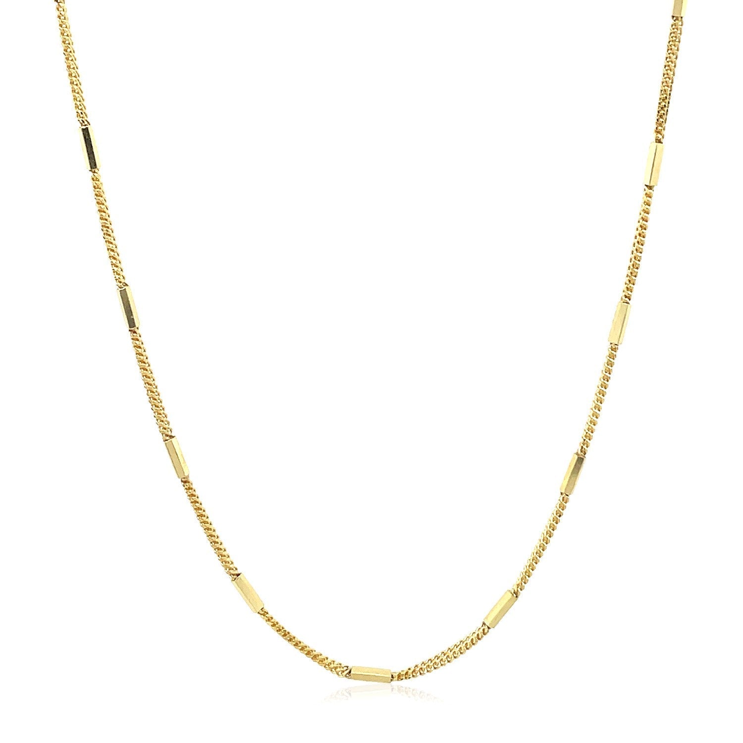 Diamond Cut Bar Links Pendant Chain in 14k Yellow Gold (1.3mm) Bids.com