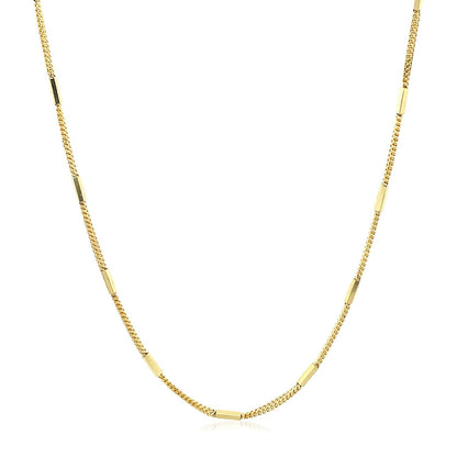 Diamond Cut Bar Links Pendant Chain in 14k Yellow Gold (1.3mm) Bids.com