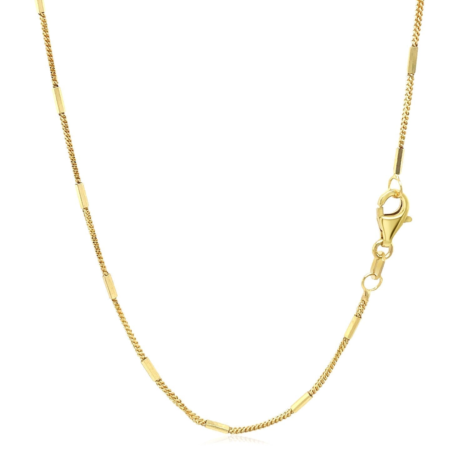 Diamond Cut Bar Links Pendant Chain in 14k Yellow Gold (1.3mm) Bids.com