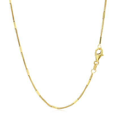 Diamond Cut Bar Links Pendant Chain in 14k Yellow Gold (1.3mm) Bids.com