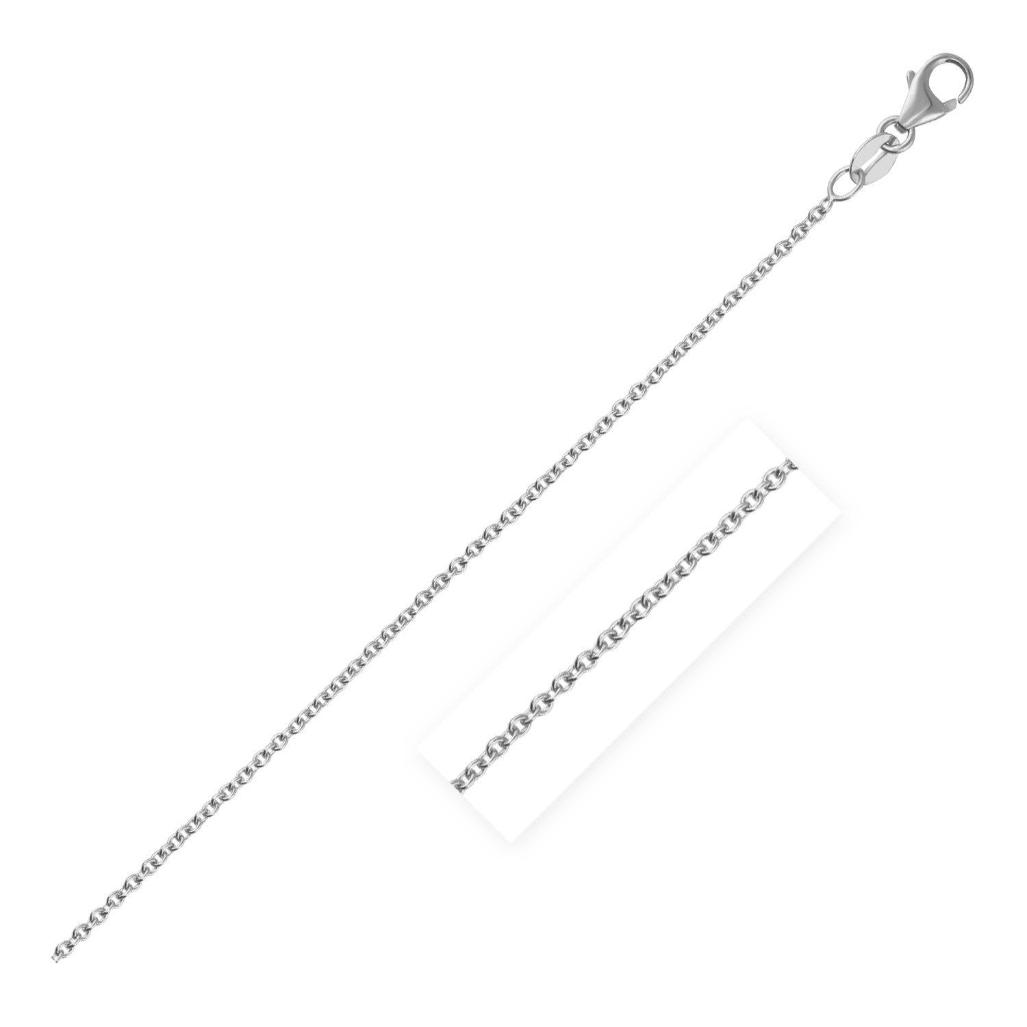 14k White Gold Round Cable Link Chain 1.9mm Bids.com