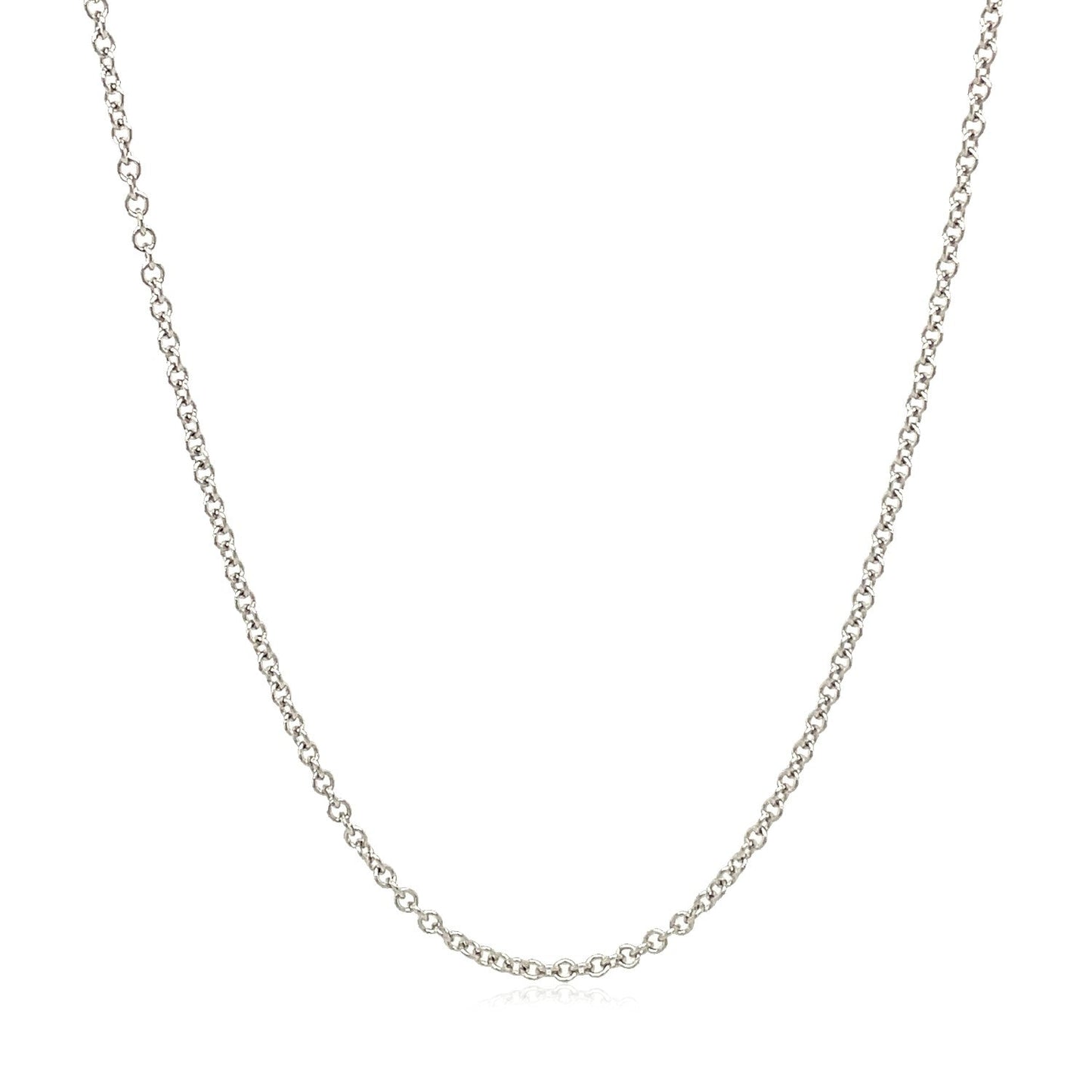 14k White Gold Round Cable Link Chain 1.9mm Bids.com