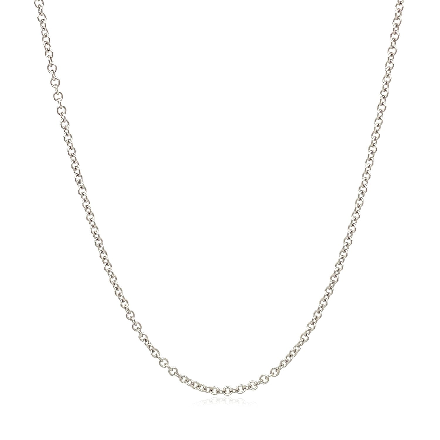 14k White Gold Round Cable Link Chain 1.9mm Bids.com