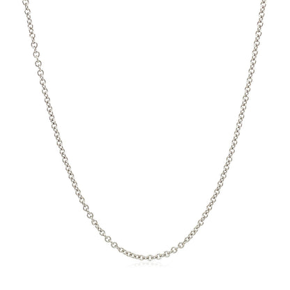 14k White Gold Round Cable Link Chain 1.9mm Bids.com