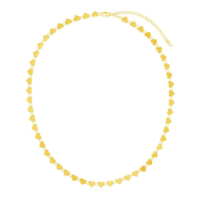 14k Yellow Gold Mirrored Heart Chain Necklace Bids.com