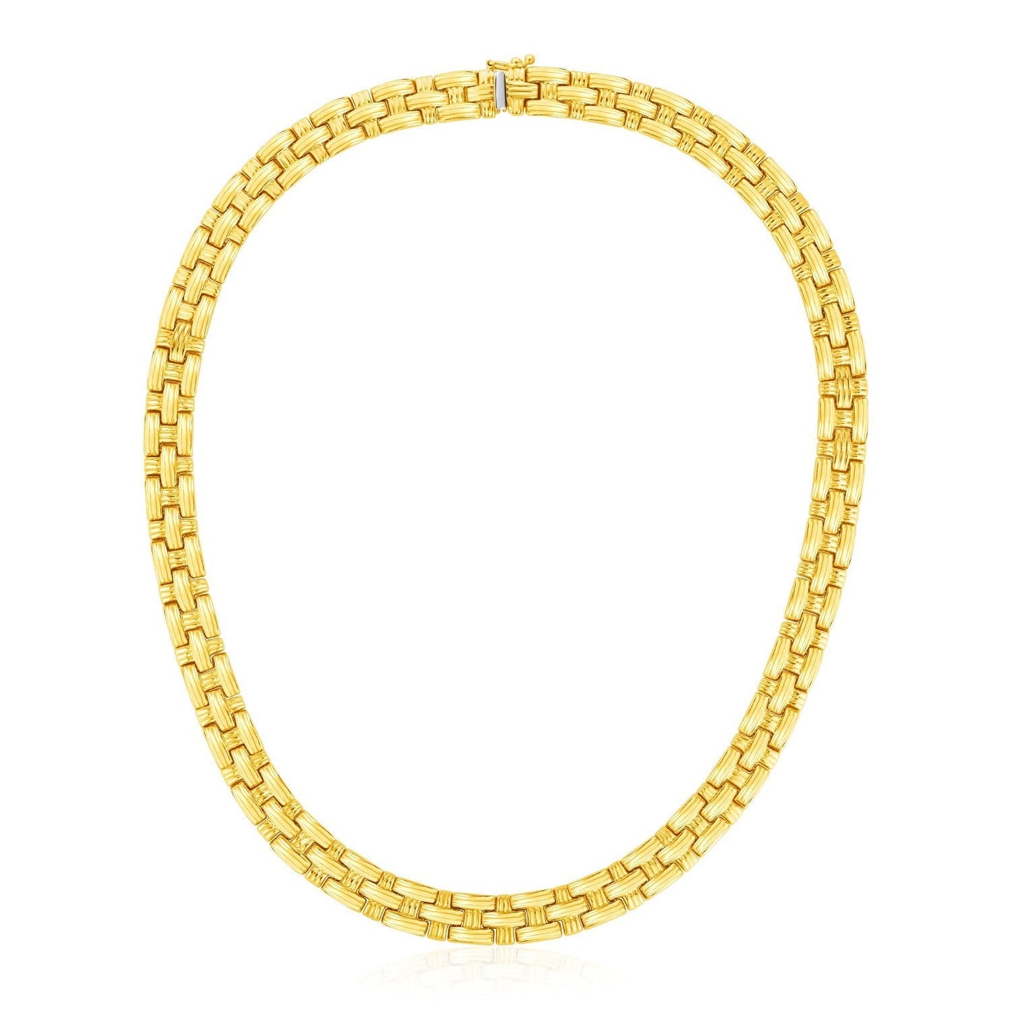 14k Yellow Gold Basket Weave Necklace Bids.com