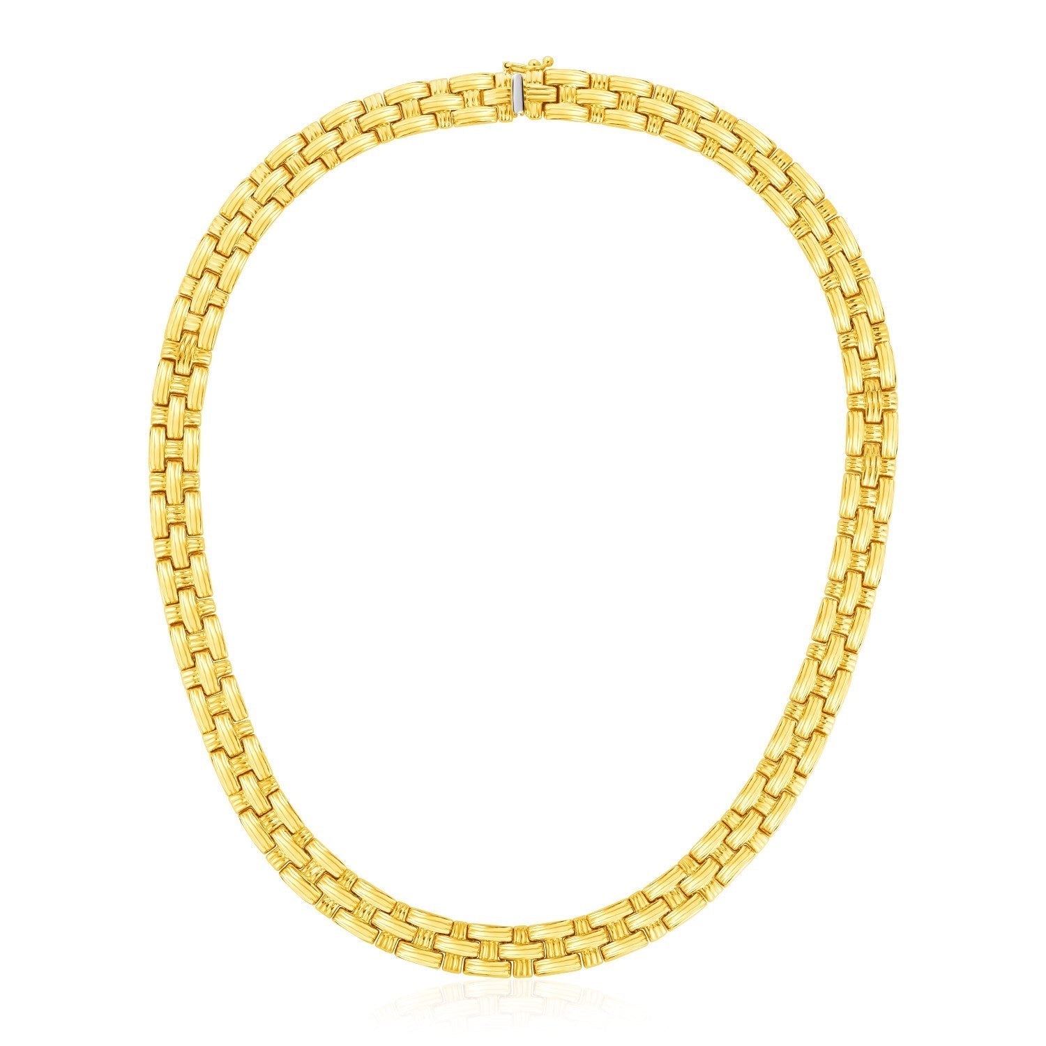 14k Yellow Gold Basket Weave Necklace Bids.com