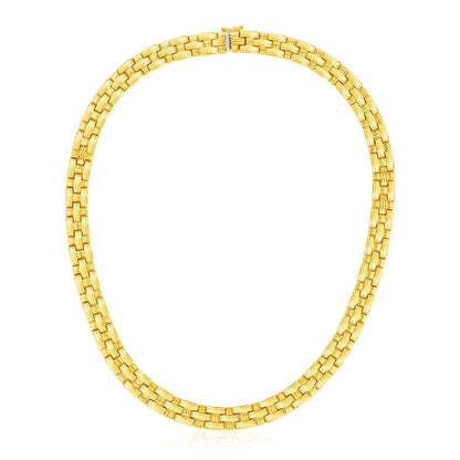 14k Yellow Gold Basket Weave Necklace Bids.com