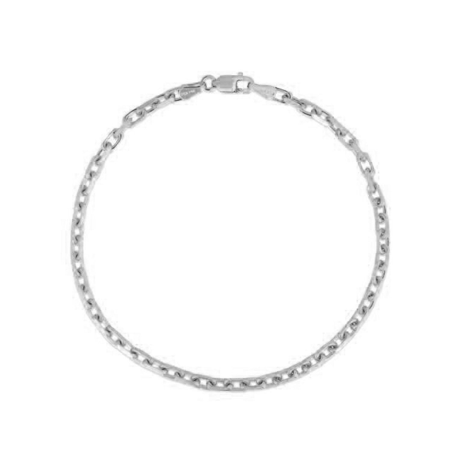 14k White Gold French Cable Chain Bracelet  (2.50 mm) Bids.com