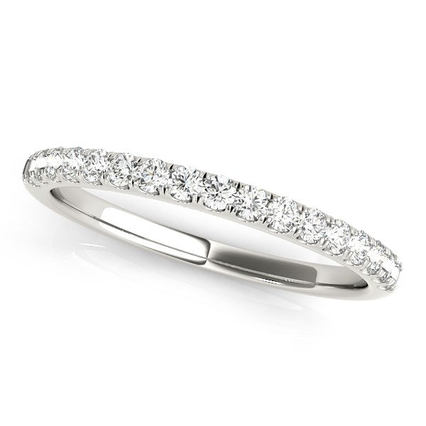 14k White Gold Diamond Scallop Setting Wedding Band (1/3 cttw) Bids.com