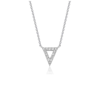 Diamond Inverted Triangle Pendant in 14k White Gold Bids.com