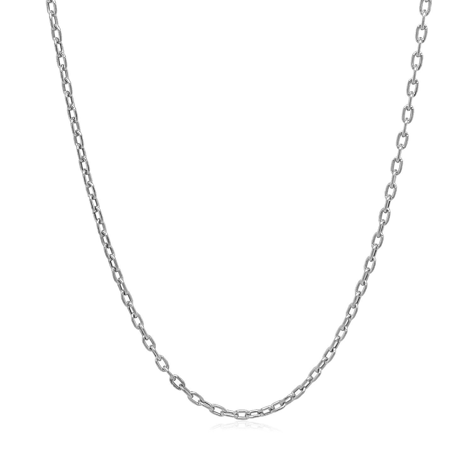 Double Extendable Cable Chain in 14k White Gold (1.9mm) Bids.com