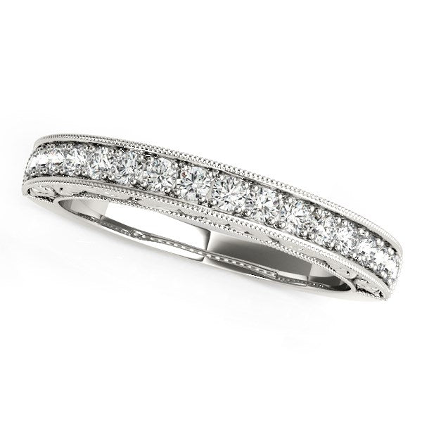 14k White Gold Antique Prong Set Diamond Wedding Ring (1/3 cttw) Bids.com