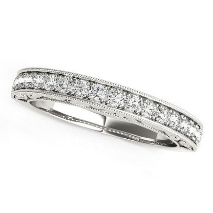 14k White Gold Antique Prong Set Diamond Wedding Ring (1/3 cttw) Bids.com