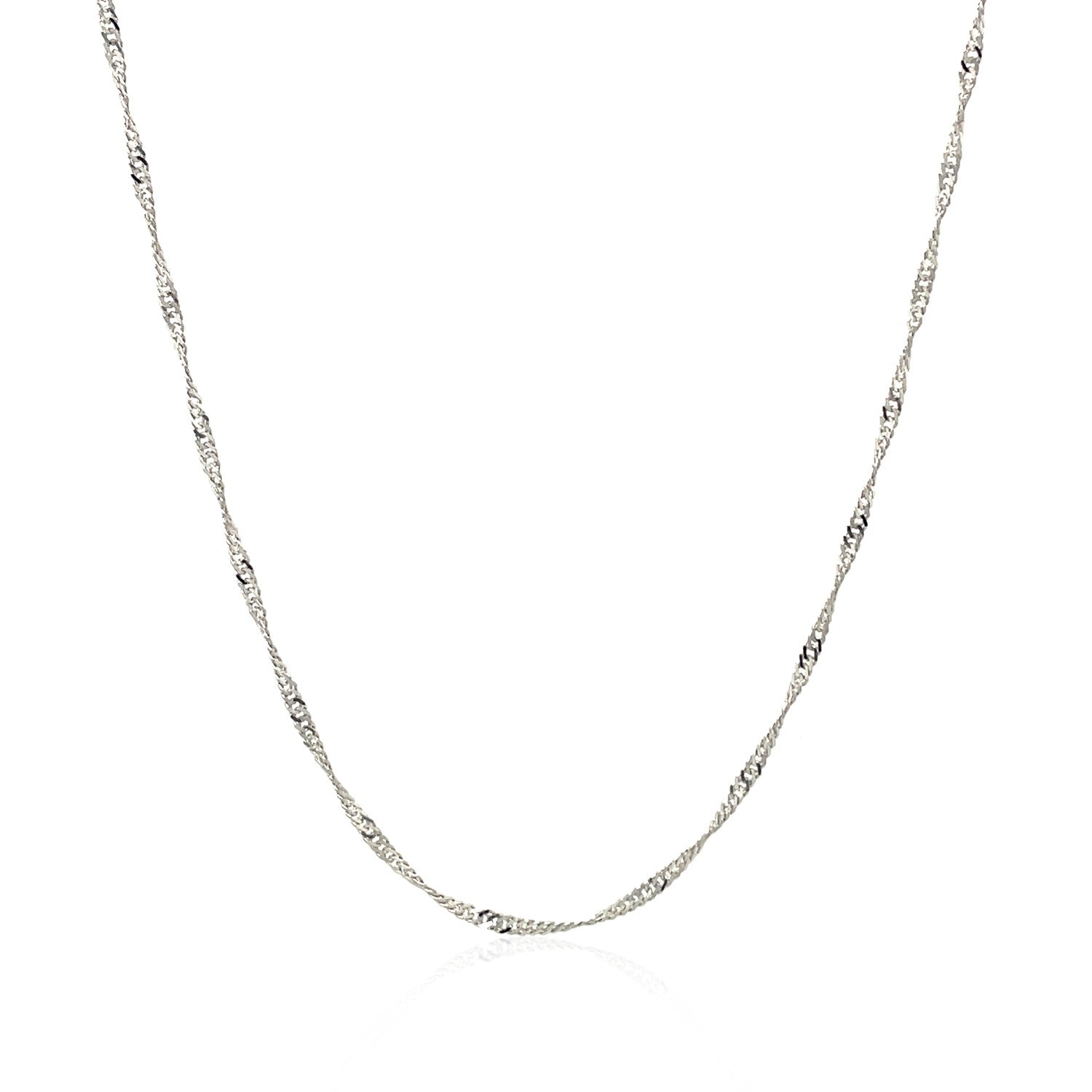 14k White Gold Singapore Chain 1.5mm Bids.com