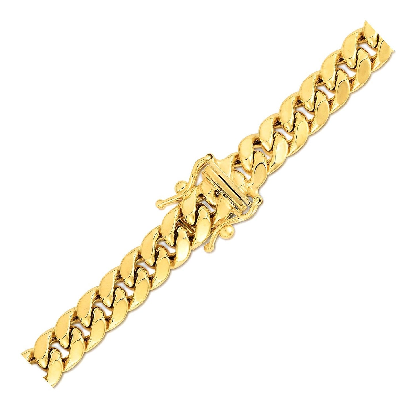 6.9mm 14k Yellow Gold Semi Solid Miami Cuban Chain Bids.com