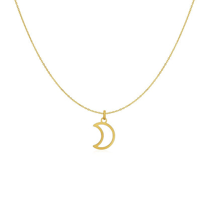 14k Yellow Gold Necklace with Moon Bids.com