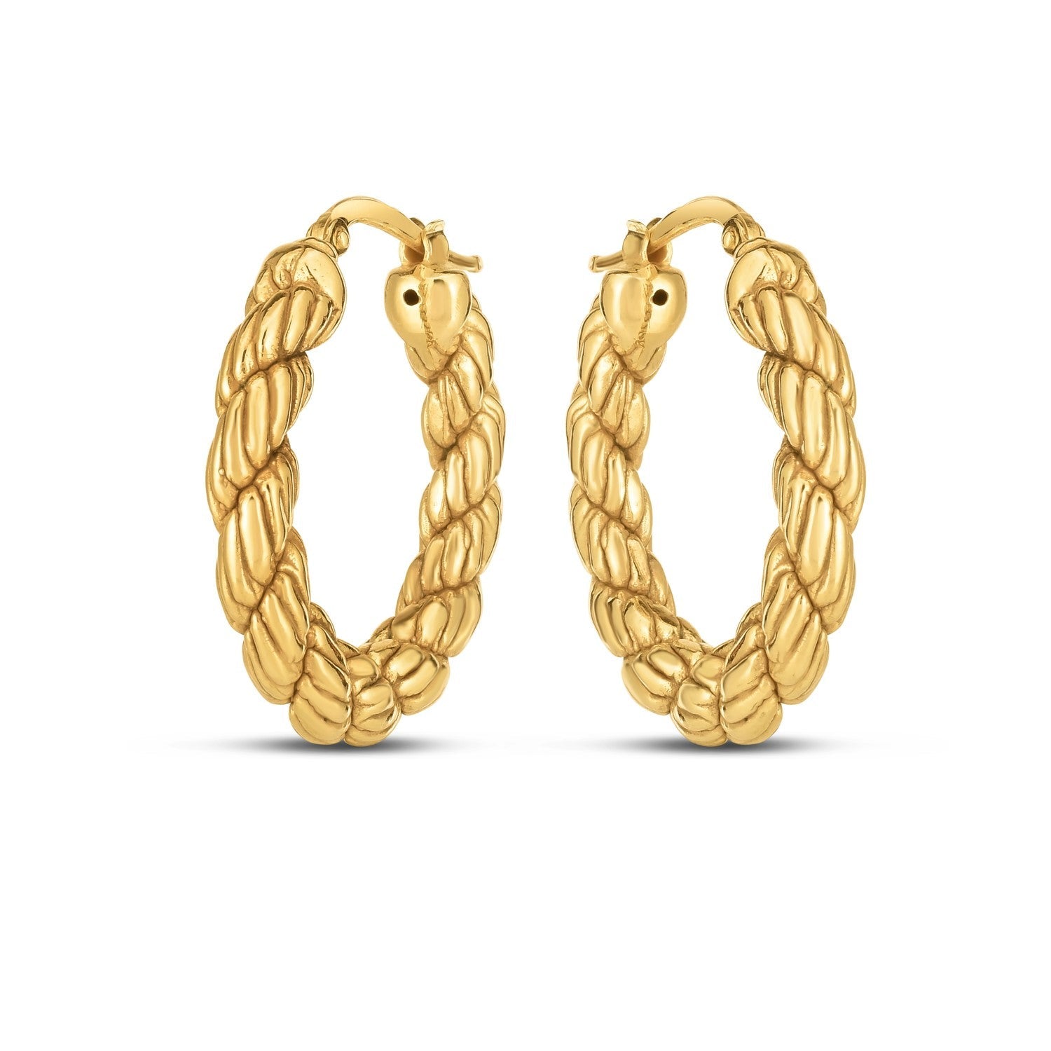 14k Yellow Gold Rope Hoop Earrings Bids.com