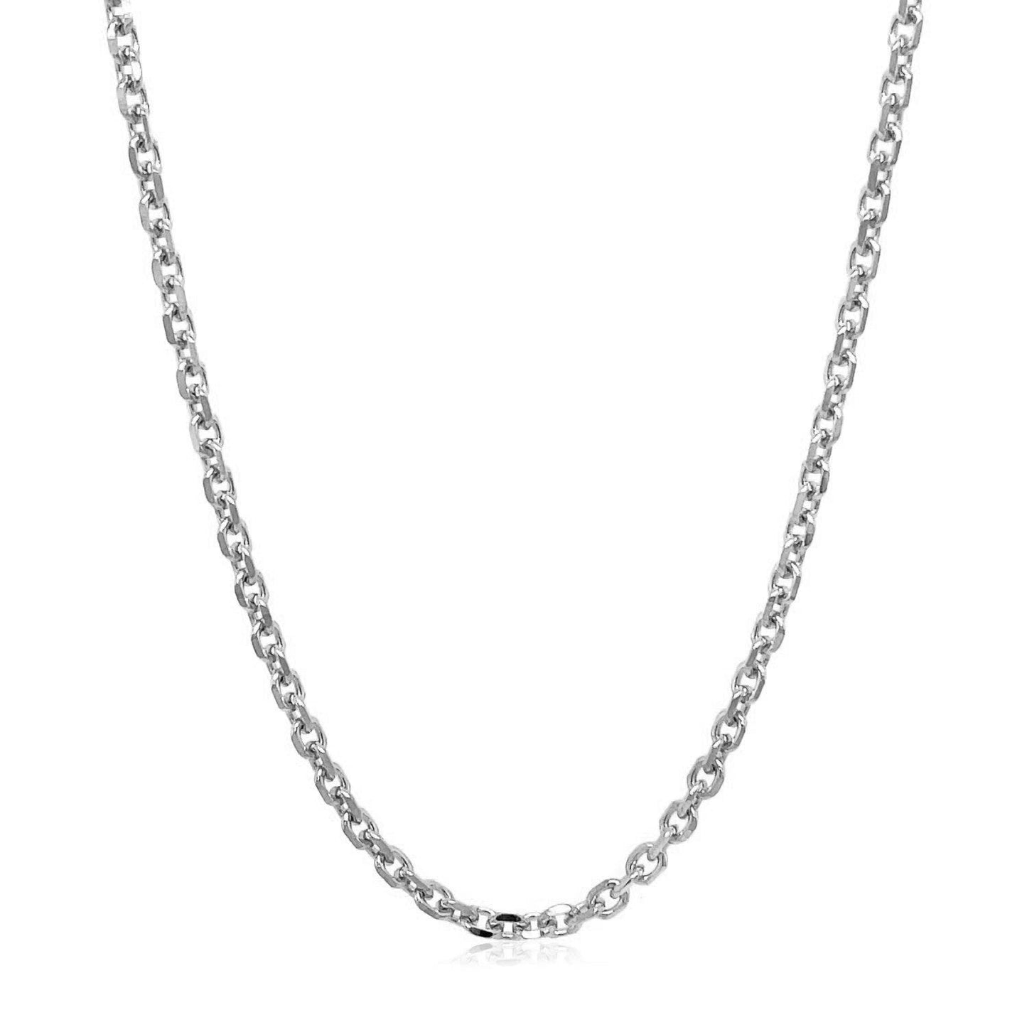 14k White Gold Diamond Cut Cable Link Chain (2.60 mm) Bids.com