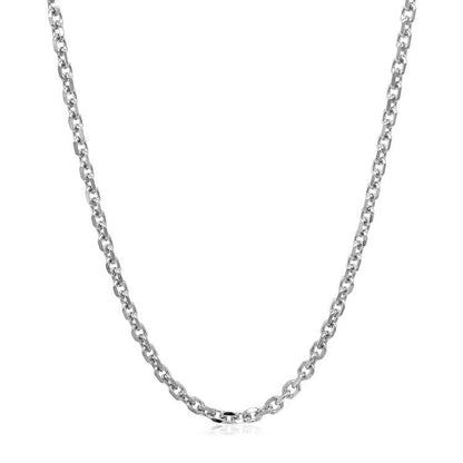 14k White Gold Diamond Cut Cable Link Chain (2.60 mm) Bids.com