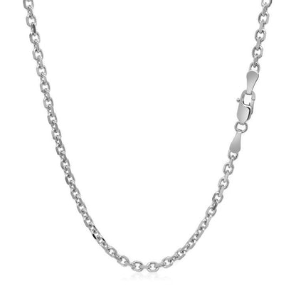 14k White Gold Diamond Cut Cable Link Chain (2.60 mm) Bids.com