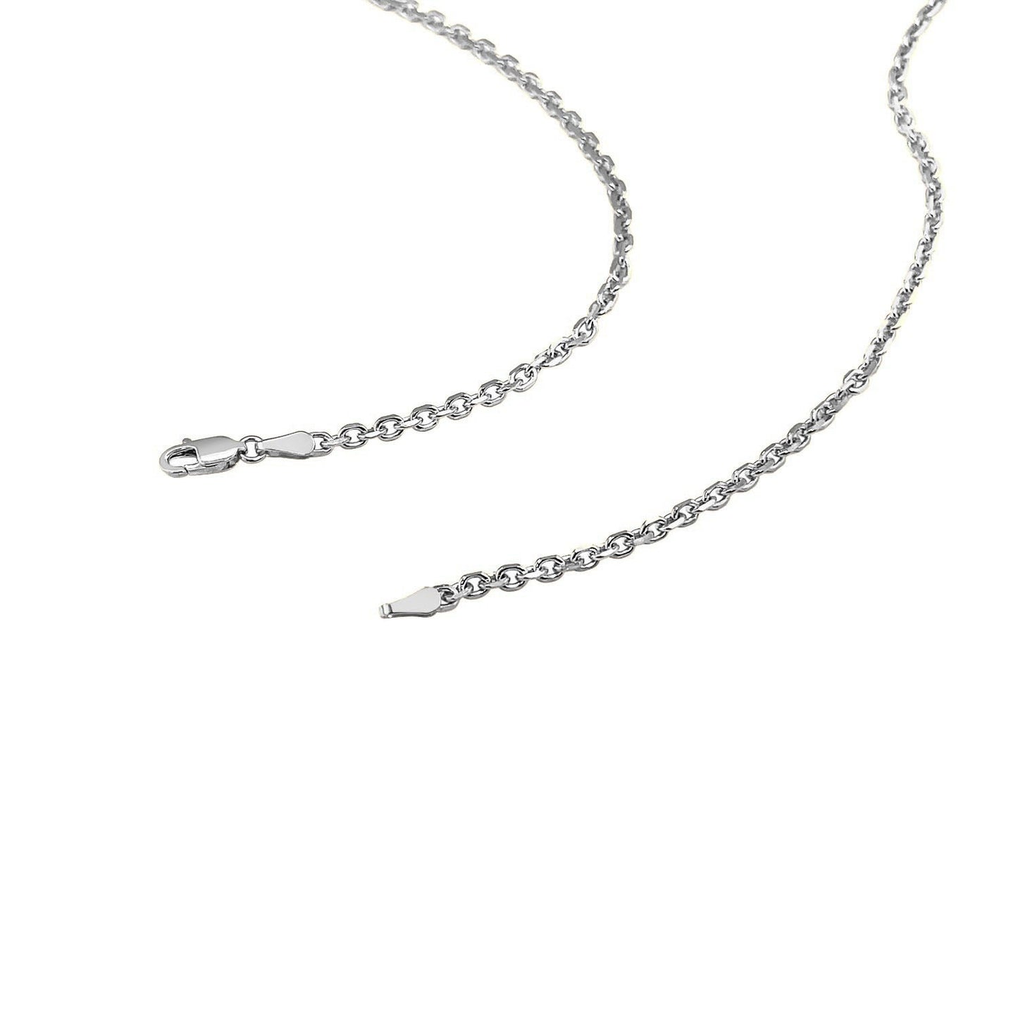 14k White Gold Diamond Cut Cable Link Chain (2.60 mm) Bids.com