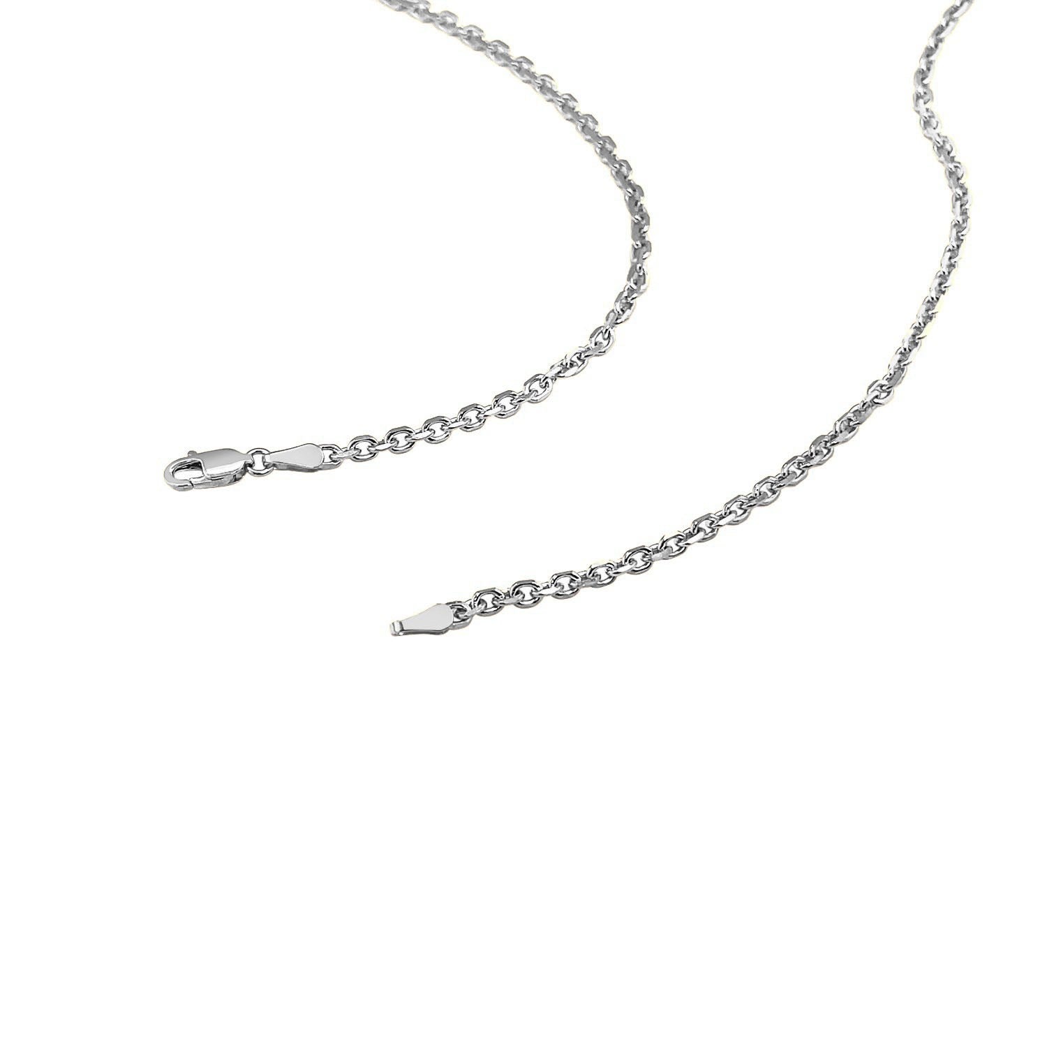 14k White Gold Diamond Cut Cable Link Chain (2.60 mm) Bids.com