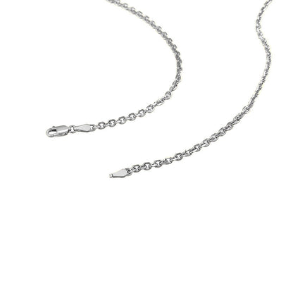 14k White Gold Diamond Cut Cable Link Chain (2.60 mm) Bids.com