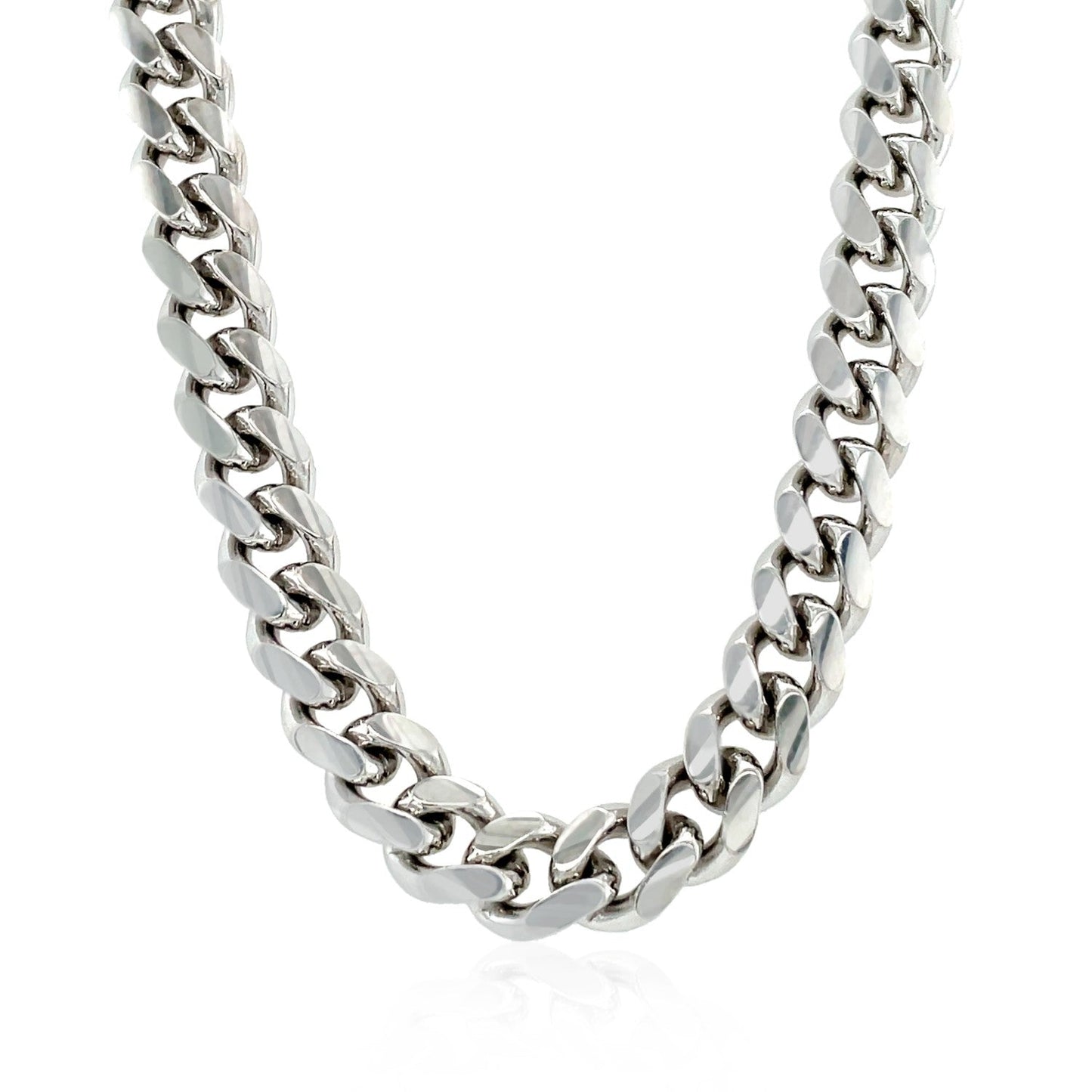 Sterling Silver Rhodium Plated Miami Cuban Chain 8.4mm Bids.com